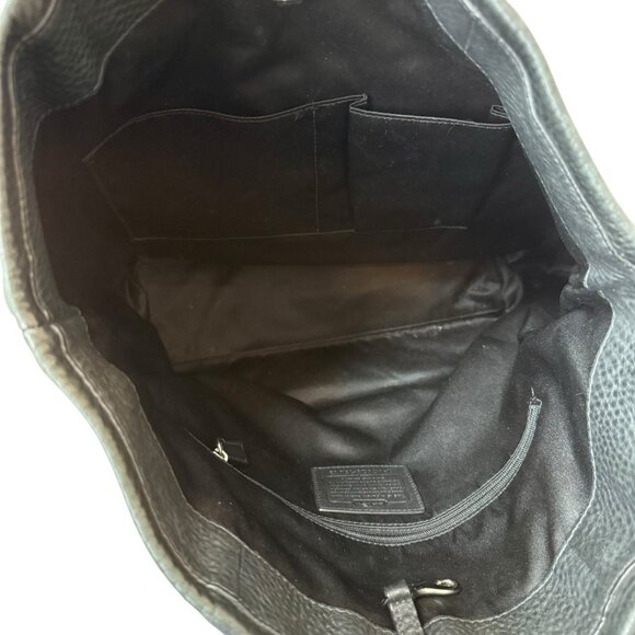 COACH Julia Handbag Tote AOP Leather Canvas Black Signature Purse - Picture 5 of 6
